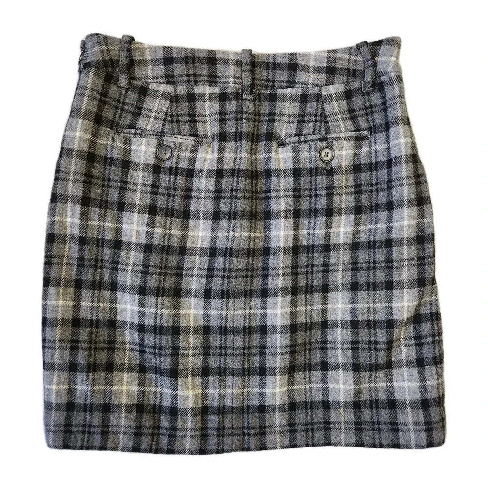 Eddie Bauer Mercer Fit Skirt Womens 2 Wool Plaid‎ Dark Academia Preppy Professor